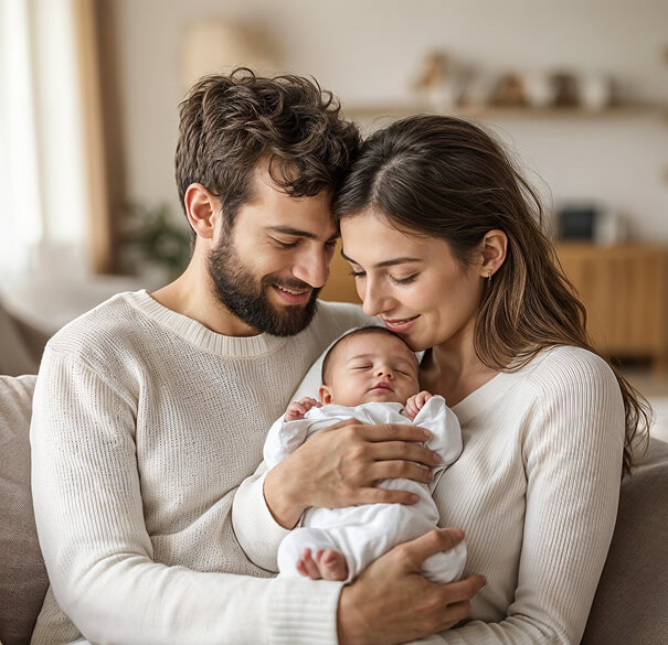 Family with baby enjoying personalized care